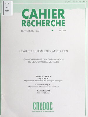 cover image of L'eau et les usages domestiques